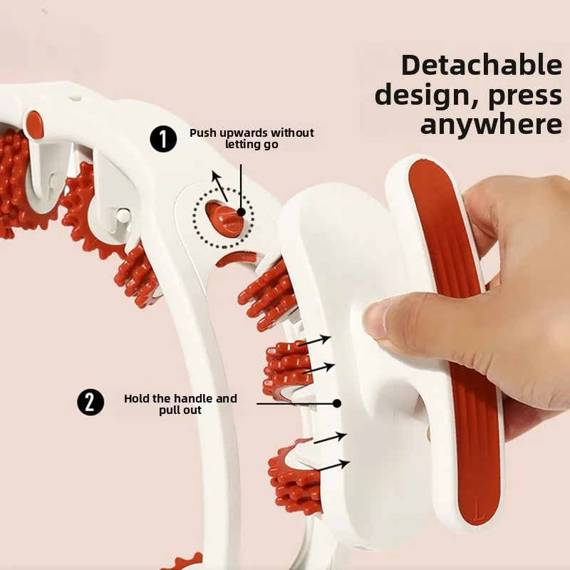 Multi-function Ring Leg Massager Massage Roller Detachable Handles for Full Body Neck Shoulder Abdominal Muscle Slimming